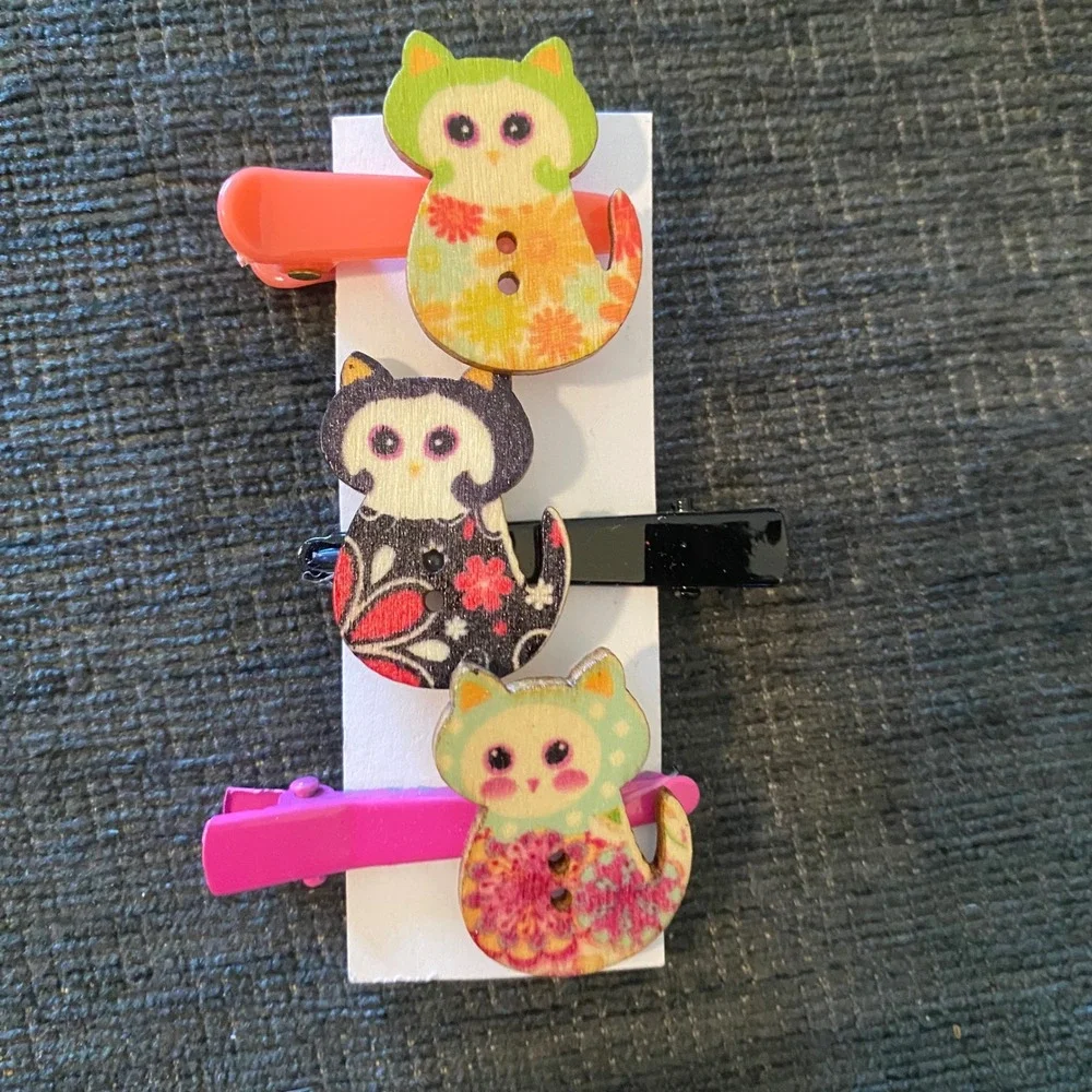 Handmade Hair Clips Kids Multicolor New Assorted Animal Flower Bicycle 16pc